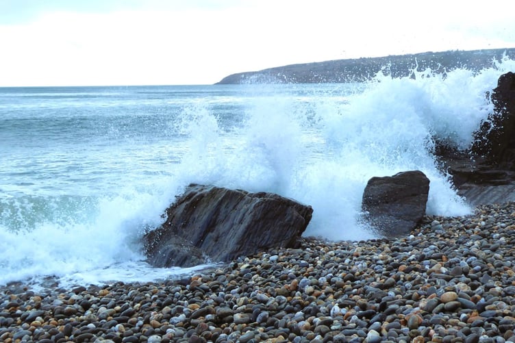 Janette Phair snapped this shot of the waves in Laxey last week