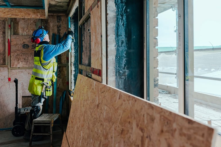Contractors at work inside the former Nurses' Home