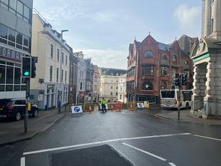 Pictures show road closures in place for Queen Camilla's visits 