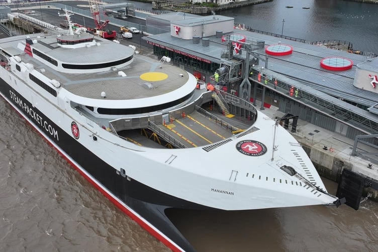 Manannan berthed at the new ferry terminal in Liverpool