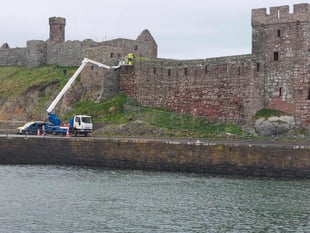 Works ongoing to conserve historic Peel Castle walls 