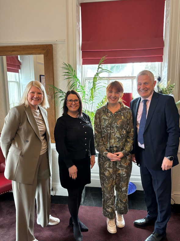 Pictured from left to right: Deborah Heather (chief executive of Visit Isle of Man), Sarah Maltby MHK (political member for Visit Isle of Man and motorsport), Claire McColgan CBE, (Director of Culture and Major Events at Liverpool City Council) Ranald Caldwell (non-executive chairman of Visit Isle of Man)