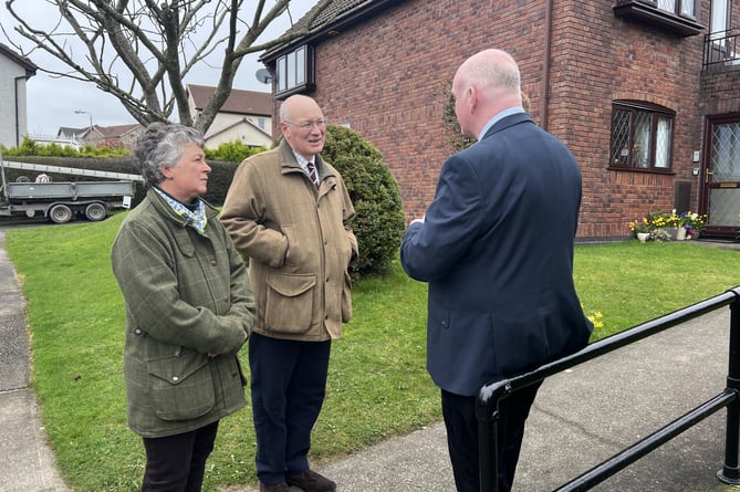 Sir John Lorimer and Lady Lorimer with the former Chief Minister Howard Quayle at Marown Parish Community Care houses in Crosby
