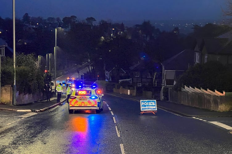 Part of Bray Hill was shut from around 6pm last night (Monday)