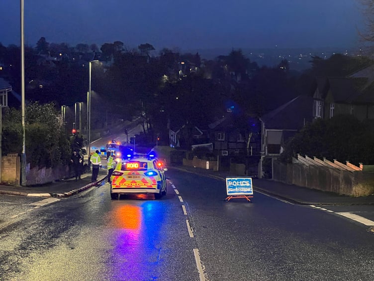 Part of Bray Hill was shut from around 6pm last night (Monday)