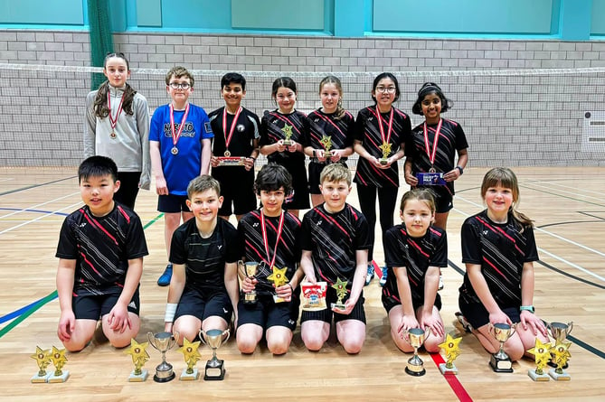 The various prizewinners in Isle of Man Badminton Association’s Primary (Under-11s) Championships