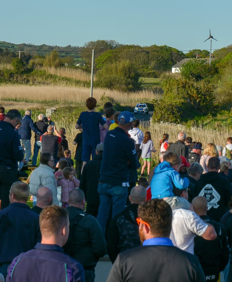 Spectators watching Manx Rally at the Shore, Gansey