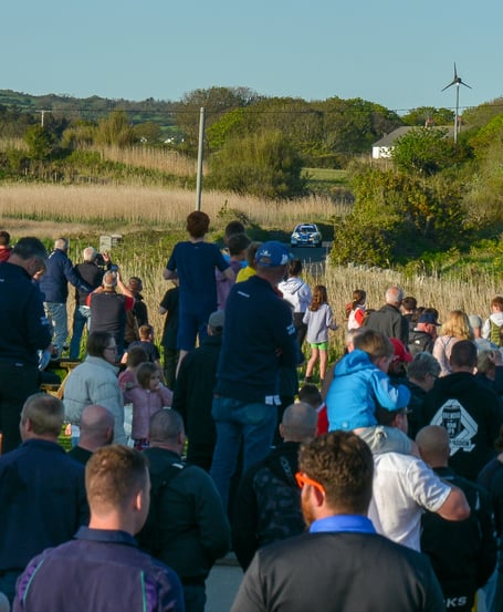 Spectators watching Manx Rally at the Shore, Gansey