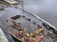 Fishing vessel sinks in Peel Harbour as debris found 