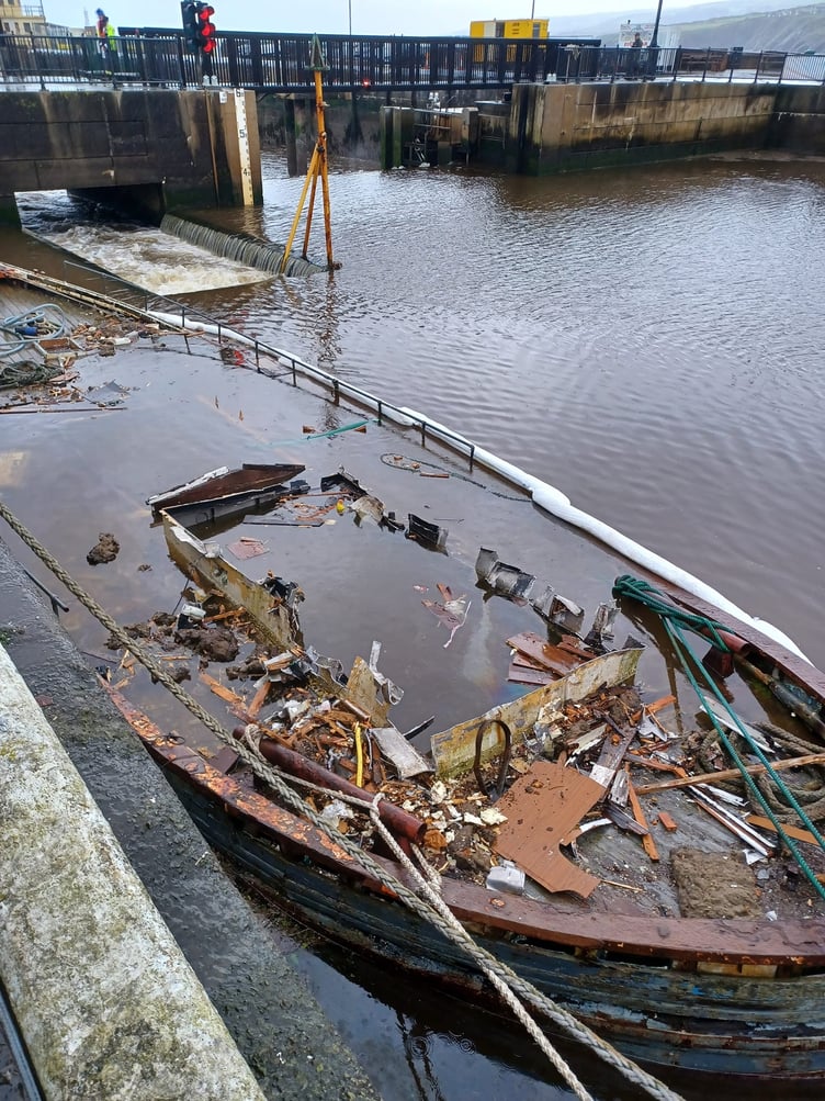 The fishing vessel sunk last night (Tuesday) in Peel Harbour