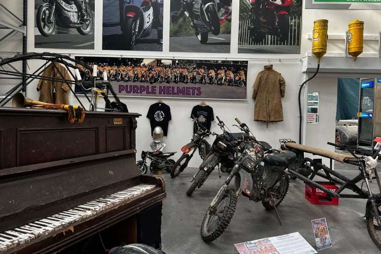 The Purple Helmets exhibition at the Isle of Man Motor Museum in Jurby