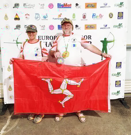 John Angiolini and Rose Sandilands who took part in the IFAA European indoor archery championships in Fuerteventura