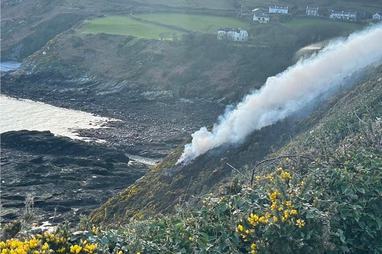 The Port St Mary gorse fire on Sunday, 24 March