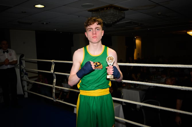 In his first competitive bout, Onchan schoolboy Mickey Bucknall claimed a unanimous win over New Era's Tom Fish (Photo: Steve Babb)