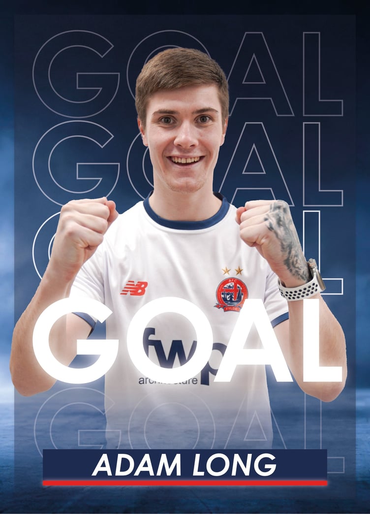 Adam Long scored for AFC Fylde in their 3-1 win at Oldham