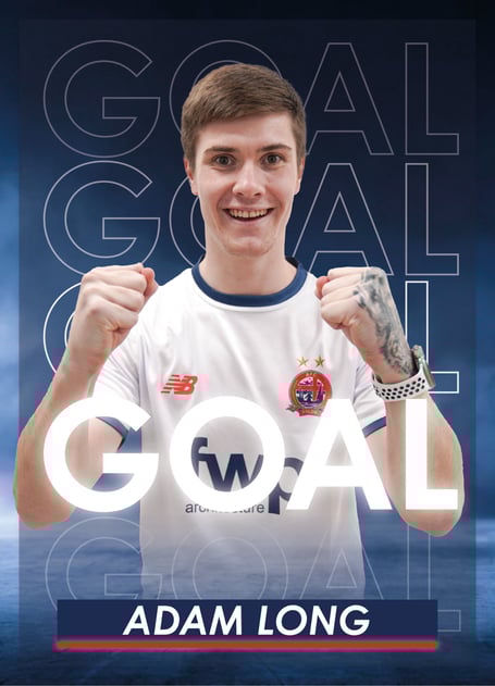 Adam Long scored for AFC Fylde in their 3-1 win at Oldham