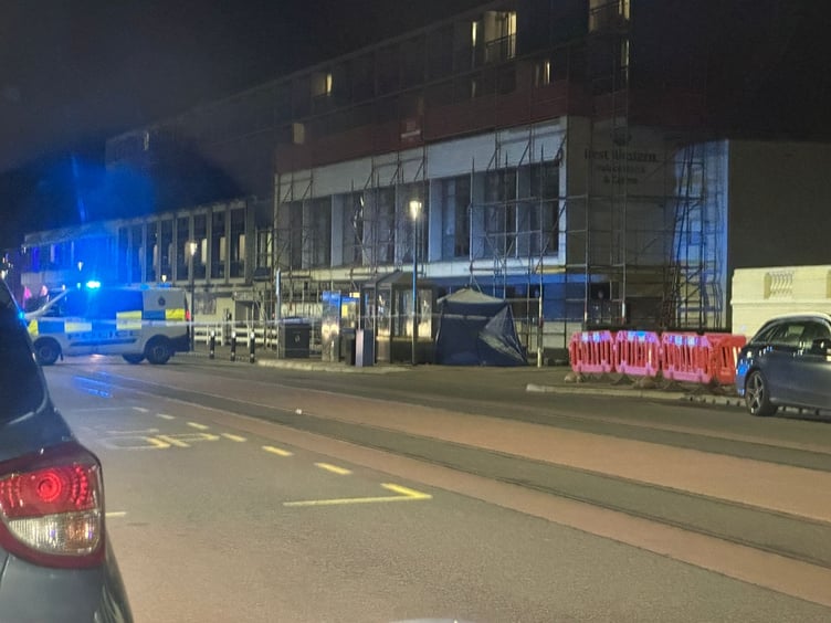 Scene of the road closure late last night