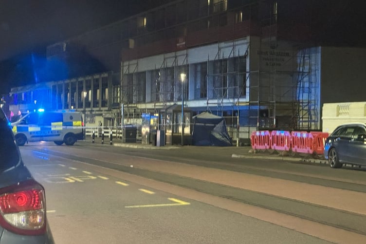 Scene of the road closure late last night