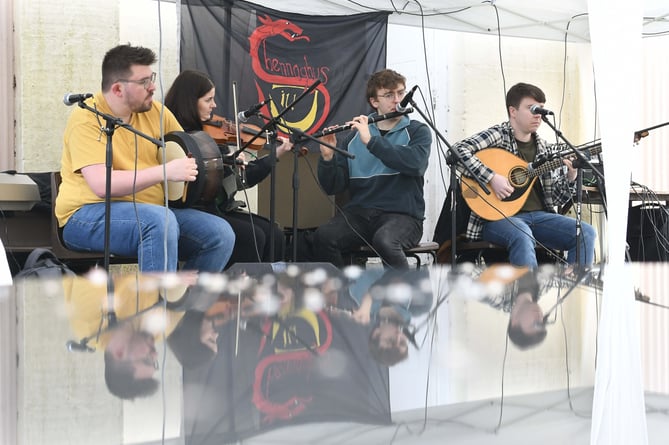 Isla Callister and friends performing at the Shennaghys Jiu festival in Ramsey
