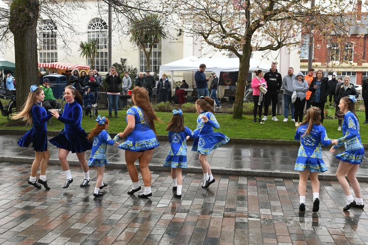 Sharon Rye School of Dance performing at the Shennaghys Jiu festival in Ramsey