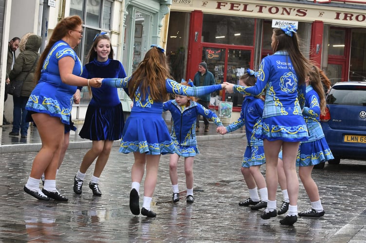 Sharon Rye School of Dance performing at the Shennaghys Jiu festival in Ramsey