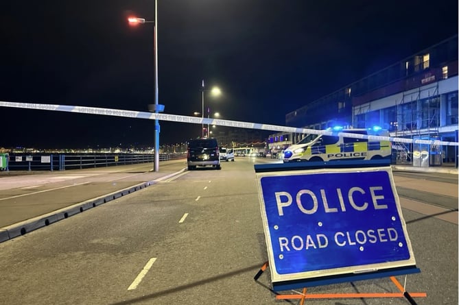Part of Douglas Promenade was cordoned off as part of the police investigation into the incident