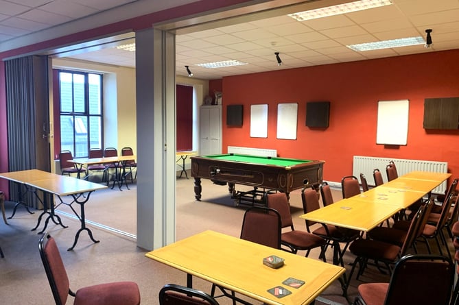 Legion pool and darts room on the first floor