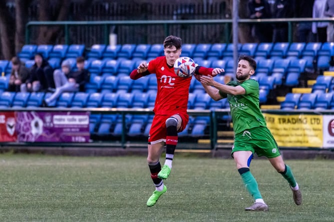 Charlie Higgins scored what proved to be the winner for FC Isle of Man against Chadderton on Easter Monday (Photo: Gary Weightman)
