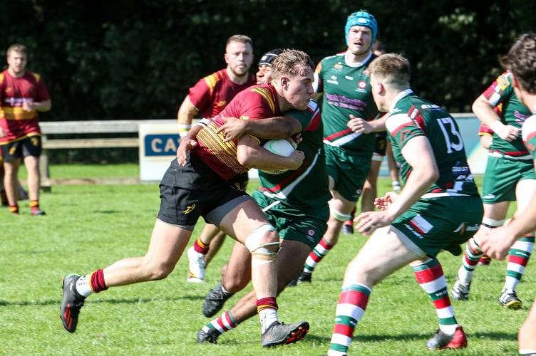 Sam McCord in action for Douglas RUFC against Waterloo at Port-e-Chee in September (Photo: Richard Ebbutt)