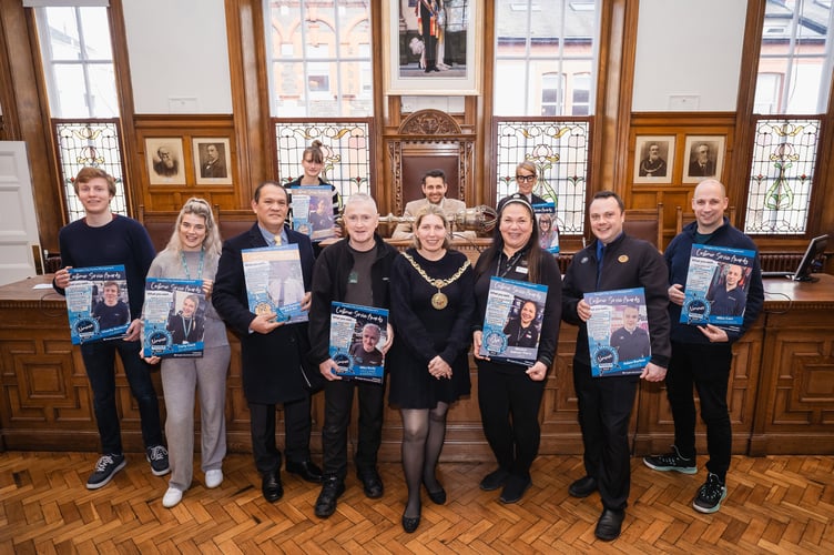 Douglas customer service awards finalists with Mayor Natalie Byron-Teare