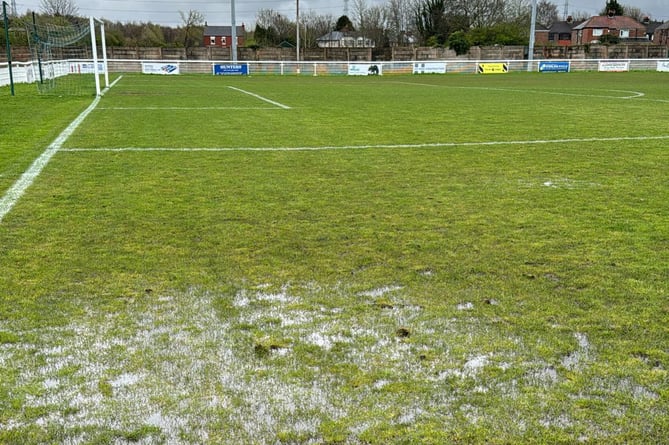 Irlam Football Club's waterlogged Silver Street ground 