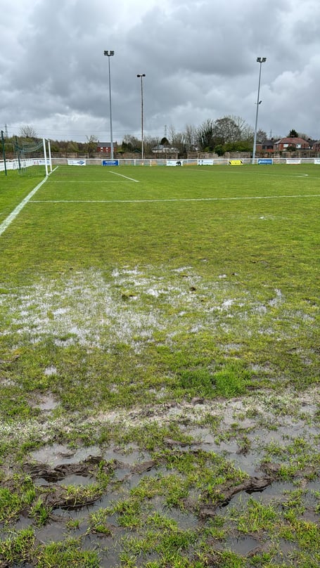 Irlam Football Club's waterlogged Silver Street ground 