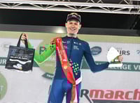 Sam Brand on the podium in France