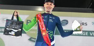 Sam Brand on the podium in France