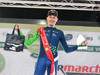 Sam Brand on the podium in France