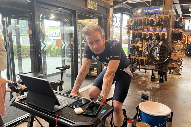 Martin's 715km static cycle for Manx Mencap 