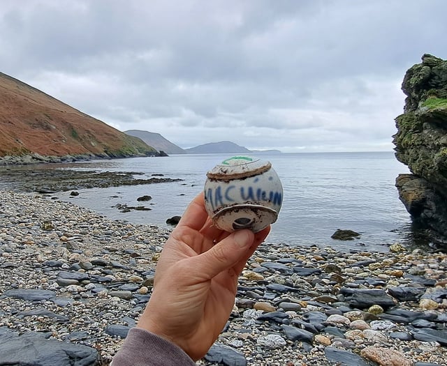 Father and son find Northern Irish hurling ball on Isle of Man beach 