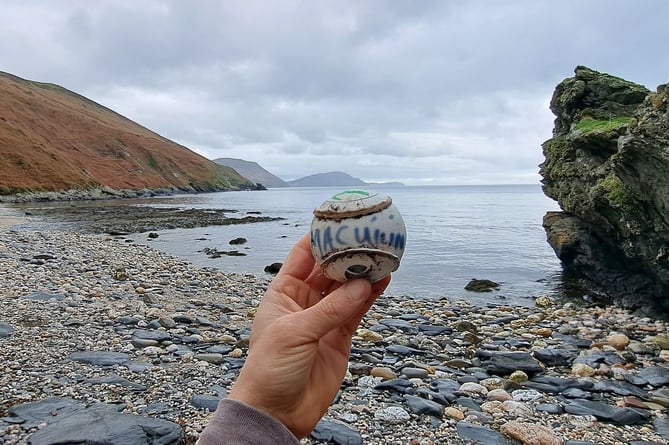The hurling ball, or sliotar, was found by James Franlin and his son Finn.