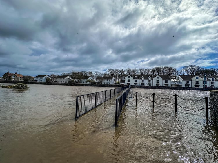 Castletown inner harbour at high tide