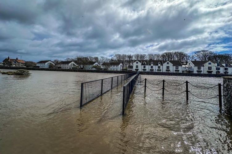 Castletown inner harbour at high tide
