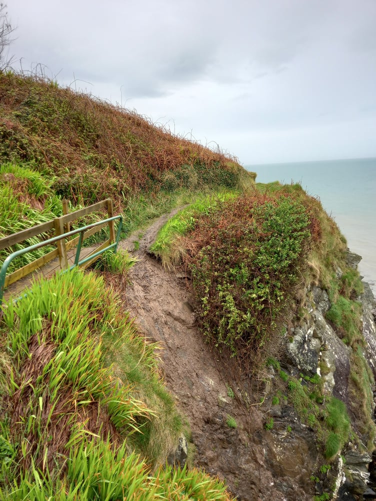 A section of the Raad ny Foillan in Maughold is to be closed for four weeks due to a land slip
