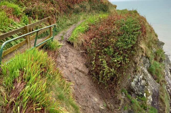 A section of the Raad ny Foillan in Maughold is to be closed for four weeks due to a land slip
