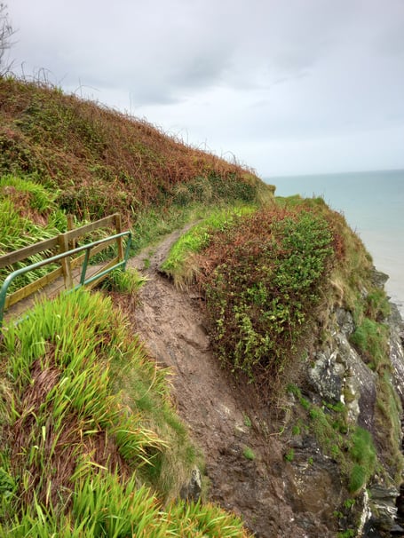 A section of the Raad ny Foillan in Maughold is to be closed for four weeks due to a land slip