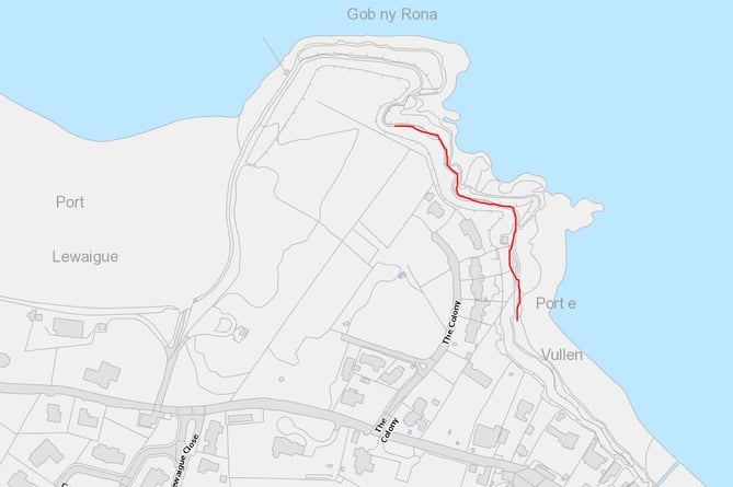 A map showing the area in red that is to be closed for up to four weeks