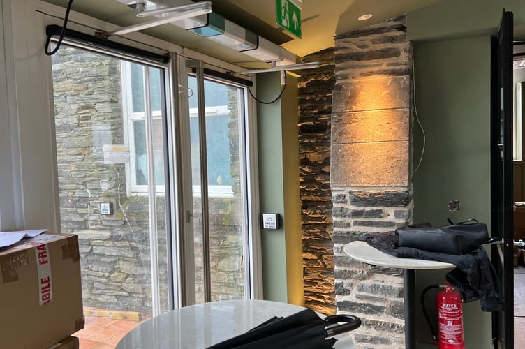 The entrance to the outside cafe space, where barbecues will take place in the summer
