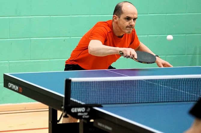 John Shooter shows the concentration and technique that won him the Over-40s title (Photo: Malcolm Lambert)