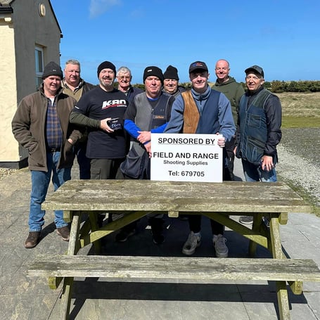 Prizewinners in the second round of the Down the Line summer league at Ayre Clay Target Club’s Blue Point range
