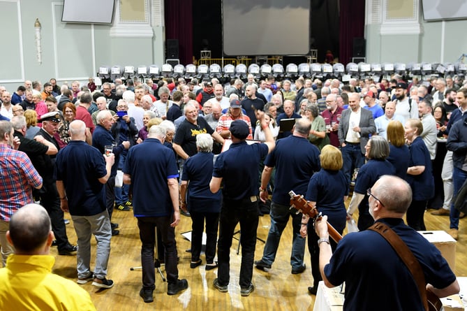The official opening of the 2024 CAMRA Isle of Man Beer and Cider Festival in the Villa Marina Royal Hall - the ÔStar Shanty SingersÕ