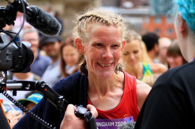 Sarah Webster, after 2022 Comm Games Marathon, Birmingham