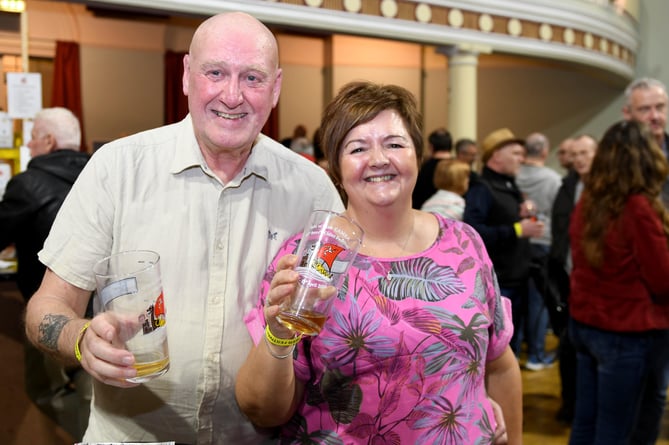 Public opinions at the Isle of Man Beer and Cider Festival - Kevin Albinson (Douglas) and Veronica Dixon (Douglas)